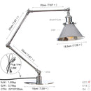 Helnys Industrial LED Table Lamp US/EU Plug Switch Loft Decor LED Desk Lamp