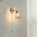 Helnys Copper LED Wall Lamp Sconce Glass Lampshade Nordic Modern Wall Light