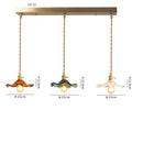 Helnys Nordic Green Glass LED Pendant Light with Copper Knob Switch