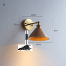 Helnys Walnut LED Wall Light: Adjustable Up Down Lamp for Bedroom Stair Nordic Design