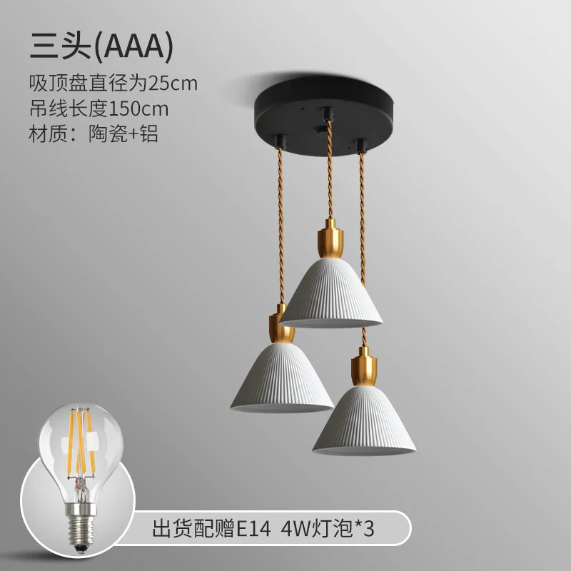 Helnys Ceramic Pendant Lights: Modern Hanglamp for Bedroom and Living Room