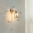 Helnys Copper LED Wall Lamp Sconce Glass Lampshade Nordic Modern Wall Light