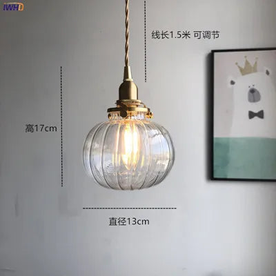 Helnys Glass Ball Pendant Lights: Nordic Modern Bedroom/Bathroom Mirror Lamp
