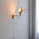Helnys Nordic Copper Wall Sconce with Pull Chain Switch - Modern LED Light
