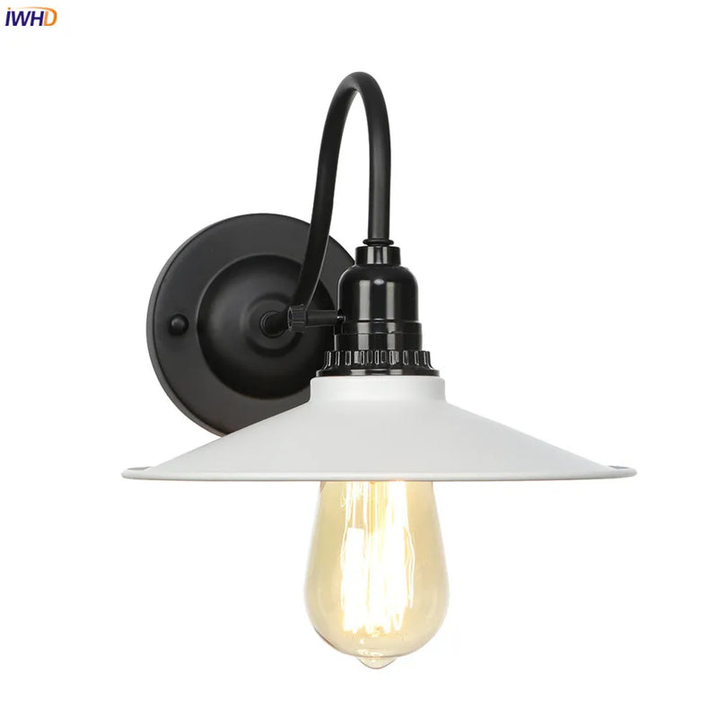 Helnys Antique White Vintage Wall Sconce LED Light Industrial Retro Loft Stair Bedroom