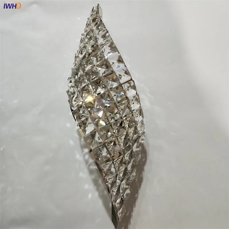 Helnys Crystal Wall Lamp for Living Room Bathroom LED Light Fixtures