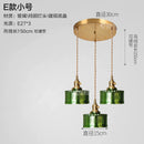Helnys Nordic Green Glass LED Pendant Lights Copper Switch - Modern Hanging Lamp