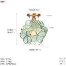 Helnys White Glass LED Ceiling Light Fixture Nordic Modern Copper Ceiling Lamp