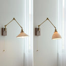 Helnys Copper Swing Arm Wall Lamp Sconce - LED Bedroom Living Room Light