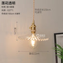 Helnys Nordic Copper LED Glass Pendant Light for Bedroom, Restaurant, Bar, and Cafe