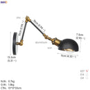 Helnys White Swing Arm Wall Light 4W Industrial Vintage Wall Sconce Luminaria