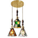 Helnys Nordic Glass Copper Pendant Light with Wood Knob Switch