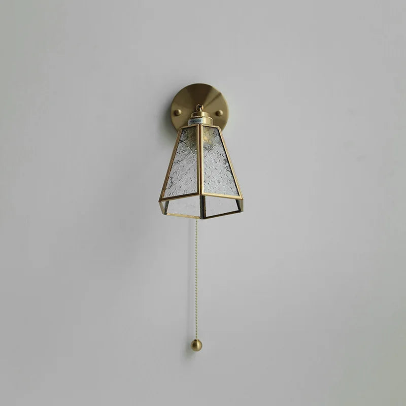 Helnys Copper LED Wall Lamp Sconce Glass Lampshade Nordic Modern Wall Light