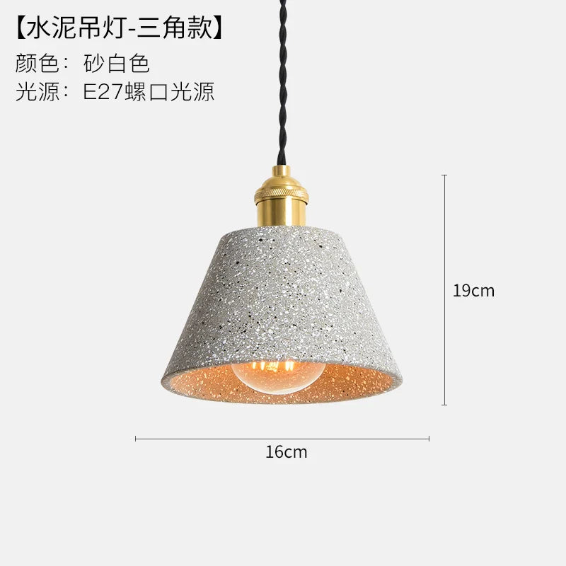 Helnys Loft Industrial Edison Pendant Lights - Nordic Cement LED Lamp