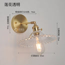 Helnys Nordic Brass Wall Lamp Bedside Sconce Glass LED Light