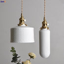 Modern Helnys Nordic White Ceramic LED Pendant Lights with Knob Switch for Elegant Home Decor