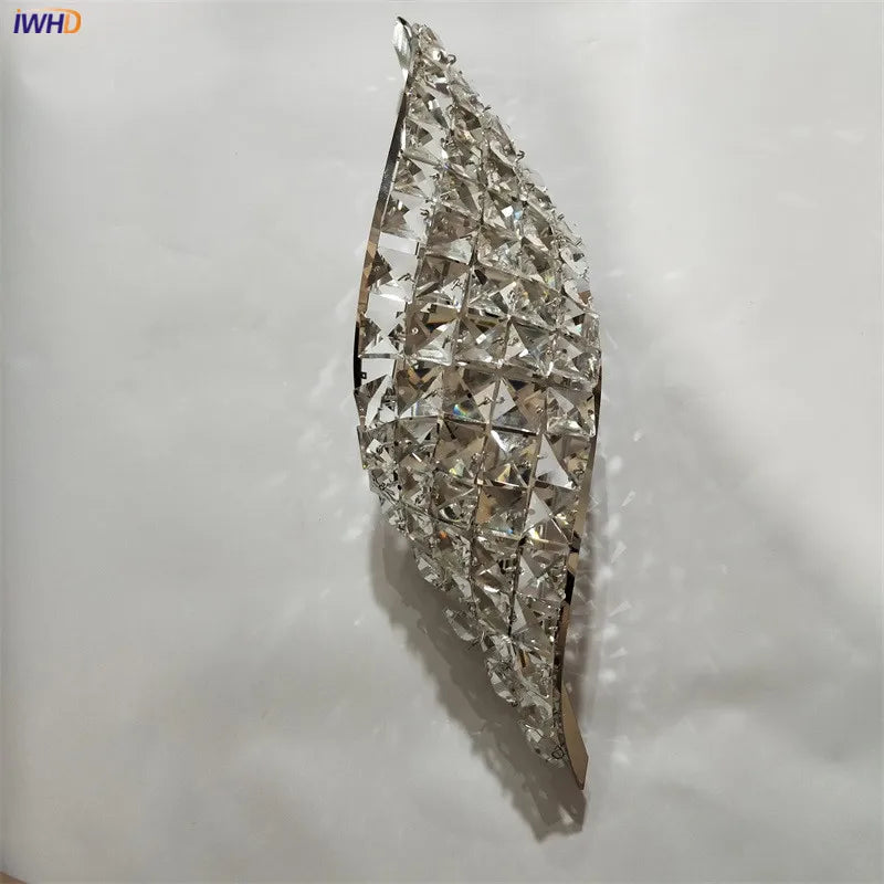 Helnys Crystal Wall Lamp for Living Room Bathroom LED Light Fixtures