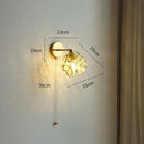 Helnys Milk Glass LED Wall Light with Pull Chain Switch - Nordic Modern Design