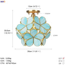 Helnys White Glass LED Ceiling Light Fixture Nordic Modern Copper Ceiling Lamp