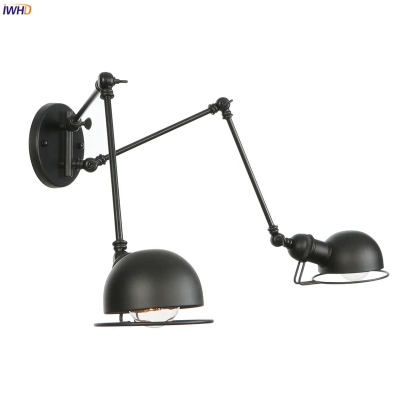 Helnys Antique Black Wall Lamp Vintage Industrial Sconce LED Applique Murale