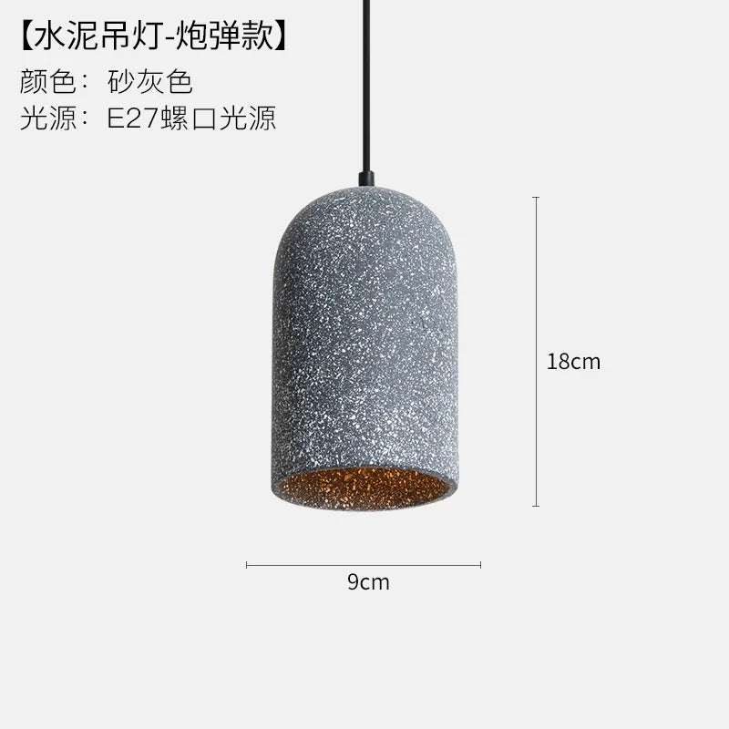 Helnys Loft Industrial Edison Pendant Lights - Nordic Cement LED Lamp