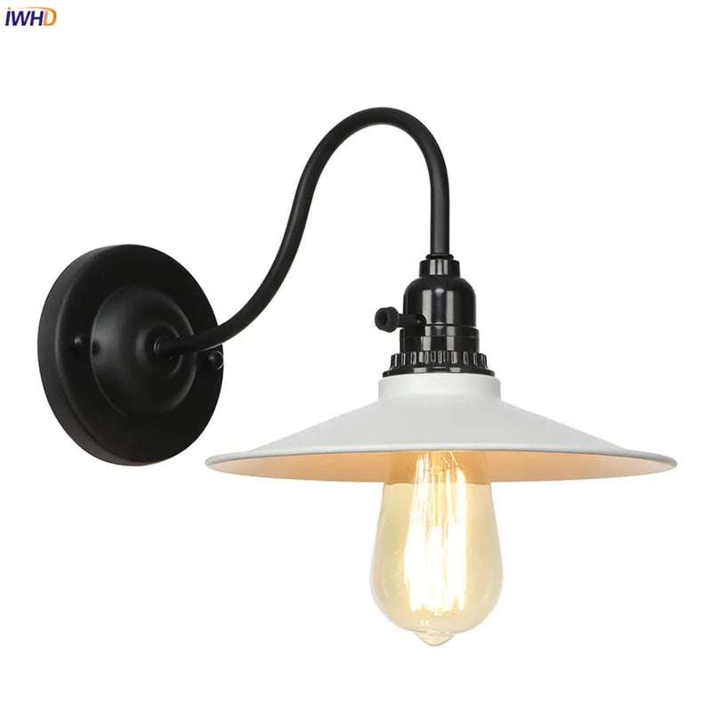 Helnys Antique White Vintage Wall Sconce LED Light Industrial Retro Loft Stair Bedroom