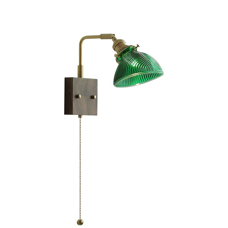 Helnys Clear Glass LED Wall Light with Pull Chain Switch - Modern Nordic Wall Lamp