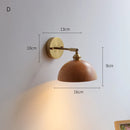 Helnys Nordic LED Wall Light Pull Chain Switch Walnut Sconce