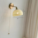 Helnys Ceramic Copper Arm Wall Lamp with Pull Chain Switch - Nordic Modern Style