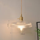 Helnys Amber Glass LED Pendant Lights - Modern Nordic Copper Hanging Lamp