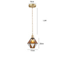 Helnys Nordic Copper LED Glass Pendant Lamp for Cafe Bedroom Restaurant