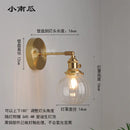 Helnys Copper Glass LED Wall Lamp Switch Japanese Nordic Style Bedroom Bathroom Mirror