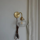 Helnys Modern Copper Wall Sconce with Little Glass Ball LED, Plug In Switch