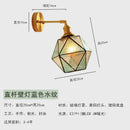 Helnys Copper LED Wall Lights Fixtures Switch Stair Light Glass Wall Lamp Sconce