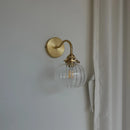 Helnys Blue Glass Ball Wall Lights with Pull Chain Switch, Nordic Modern LED Wall Sconce for Home