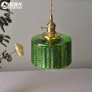 Helnys Nordic Green Glass LED Pendant Lights Copper Switch - Modern Hanging Lamp