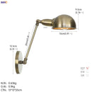 Helnys Single Swing Long Arm Wall Light Retro Loft Industrial Vintage Wall Lamp