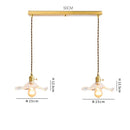 Helnys Nordic Green Glass LED Pendant Light with Copper Knob Switch