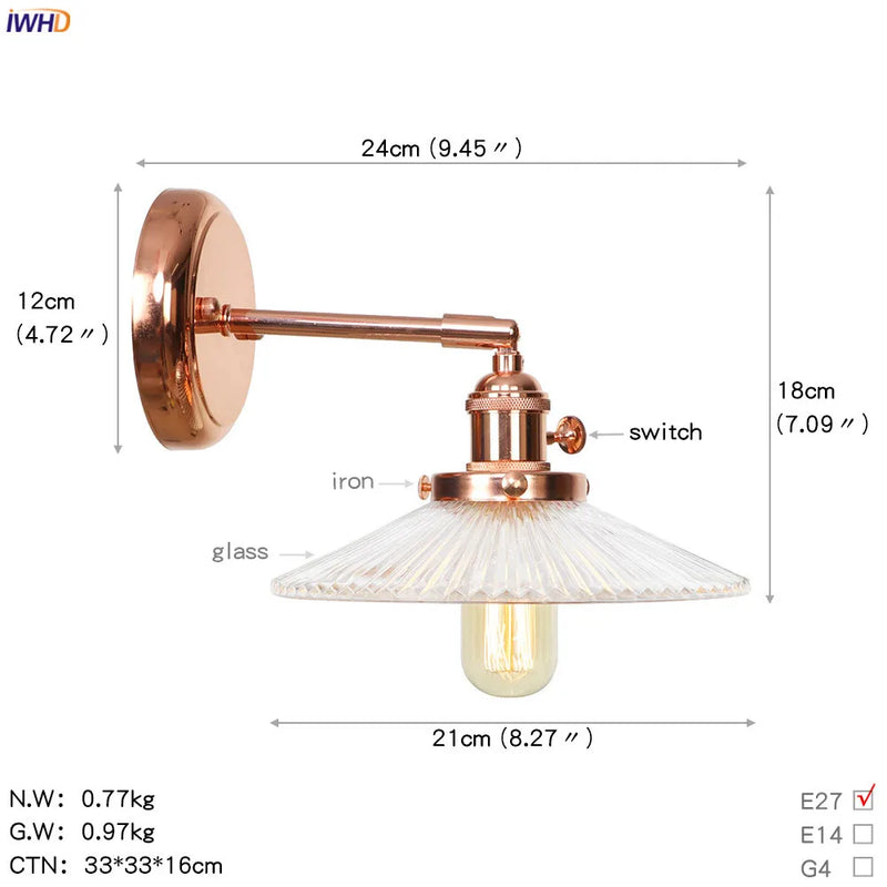Helnys Ceramic LED Wall Sconce Rose Gold Bedroom Stair Light