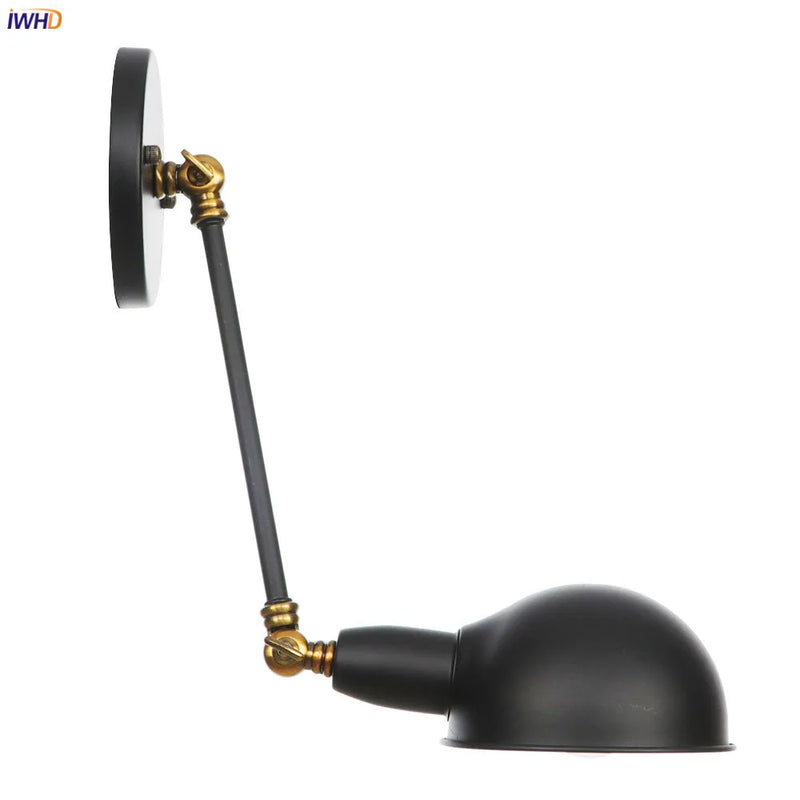 Helnys Single Swing Long Arm Wall Light Retro Loft Industrial Vintage Wall Lamp