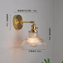 Helnys Japanese Copper Glass Wall Sconce LED Light Nordic Modern Fixture