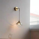 Helnys Gray Glass LED Bathroom Mirror Light Copper Wall Sconce Modern Nordic Lamp