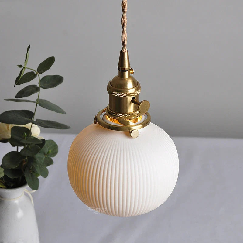 Modern Helnys Nordic White Ceramic LED Pendant Lights with Knob Switch for Elegant Home Decor