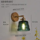 Helnys Green Glass LED Pendant Light - Japanese Style Nordic Hanging Lamp