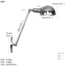 Helnys Single Swing Long Arm Wall Light Retro Loft Industrial Vintage Wall Lamp