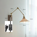 Helnys Copper Swing Arm Wall Lamp Sconce - LED Bedroom Living Room Light