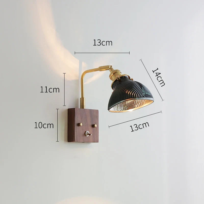 Helnys Clear Glass LED Wall Light with Pull Chain Switch - Modern Nordic Wall Lamp