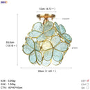 Helnys White Glass LED Ceiling Light Fixture Nordic Modern Copper Ceiling Lamp