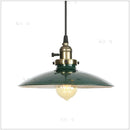 Helnys Vintage Industrial Pendant Light with White Metal Plate Shade