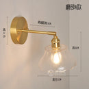 Helnys Nordic Brass Wall Lamp Bedside Sconce Glass LED Light